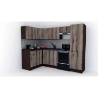 Bucatarie de Colt GENA NEW 2 ST. 140-250, Fara Corp de Cuptor, Wenge / Decor K366